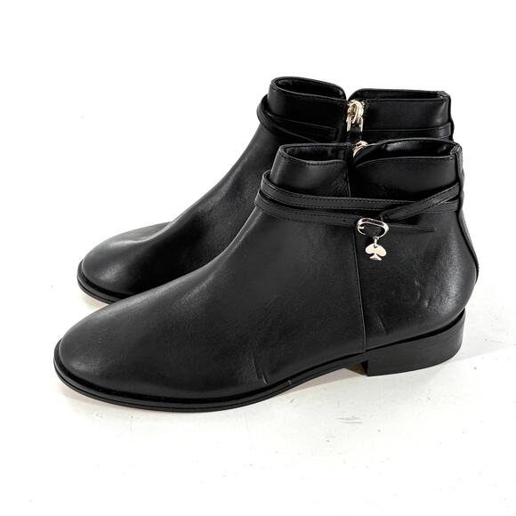 Kate Spade Stable Ankle Boots 6 NWOT Booties Black Leather Capsule Minimalist - Picture 4 of 8